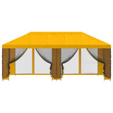 Gazebo con pareti laterali 6 x 3 m Giallo Poliestere e Acciaio