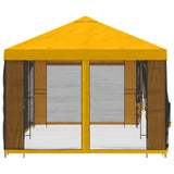 Gazebo con pareti laterali 6 x 3 m Giallo Poliestere e Acciaio