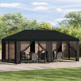 Gazebo con pareti laterali 6 x 3 m Nero Poliestere e Acciaio