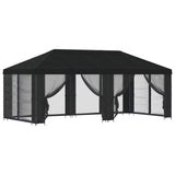 Gazebo con pareti laterali 6 x 3 m Nero Poliestere e Acciaio