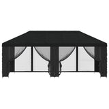 Gazebo con pareti laterali 6 x 3 m Nero Poliestere e Acciaio