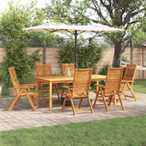 Set da Pranzo per Giardino 7 pcs Marrone