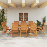 Set da Pranzo per Giardino 9 pcs Marrone
