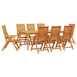 Set da Pranzo per Giardino 9 pcs Marrone