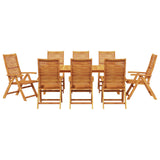 Set da Pranzo per Giardino 9 pcs Marrone