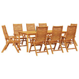 Set da Pranzo per Giardino 9 pcs Marrone