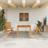Set da Pranzo per Giardino 3 pcs Marrone