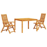 Set da Pranzo per Giardino 3 pcs Marrone