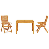 Set da Pranzo per Giardino 3 pcs Marrone