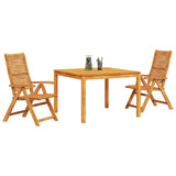 Set da Pranzo per Giardino 3 pcs Marrone