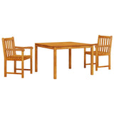 Set da Pranzo per Giardino 3 pcs Marrone