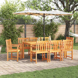 Set da Pranzo per Giardino 9 pcs Marrone