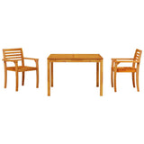 Set da Pranzo per Giardino 3 pcs Marrone