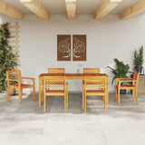 Set da Pranzo per Giardino 7 pcs Marrone