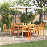 Set da Pranzo per Giardino 9 pcs Marrone