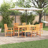 Set da Pranzo per Giardino 7 pcs Marrone