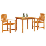 Set da Pranzo per Giardino 3 pcs Marrone
