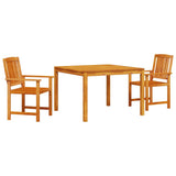 Set da Pranzo per Giardino 3 pcs Marrone