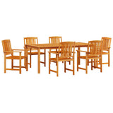 Set da Pranzo per Giardino 7 pcs Marrone