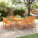 Set da Pranzo per Giardino 9 pcs Marrone