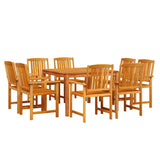 Set da Pranzo per Giardino 9 pcs Marrone