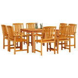 Set da Pranzo per Giardino 9 pcs Marrone