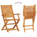 Set Bistro Pieghevole 3 pcs Marrone Legno di Acacia Massello