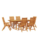 Set da Pranzo per Giardino 7 pcs Marrone