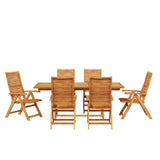 Set da Pranzo per Giardino 7 pcs Marrone