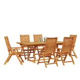 Set da Pranzo per Giardino 7 pcs Marrone