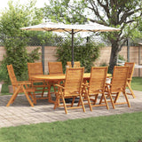 Set da Pranzo per Giardino 9 pcs Marrone