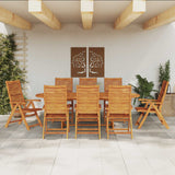 Set da Pranzo per Giardino 9 pcs Marrone