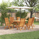 Set da Pranzo per Giardino 7 pcs Marrone