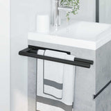 Porta asciugamani Nero 40 x 9 x 4 cm Acciaio inossidabile