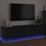 Mobile TV Rovere Nero 180 x 38 x 49 cm Legno truciolato
