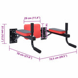 VidaXL Stazione per dips Nero e Rosso 72,5 x 70 x 31 cm