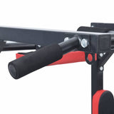 VidaXL Stazione per Trazioni e Dips Nero e Rosso 89 x 59 x 70 cm