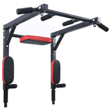 VidaXL Stazione per Trazioni e Dips Nero e Rosso 89 x 59 x 70 cm