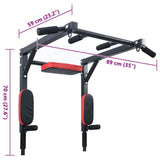 VidaXL Stazione per Trazioni e Dips Nero e Rosso 89 x 59 x 70 cm
