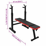 VidaXL Panca per pesi Nero 126,5 x 67 x 111 cm