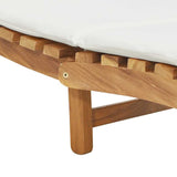 Lettino da sole con cuscino Bianco crema 188 x 55 x 59 cm