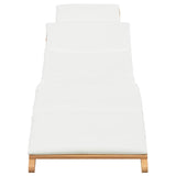 Lettino da sole con cuscino Bianco crema 188 x 55 x 59 cm