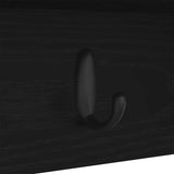 Appendiabiti a muro con lo scaffale Rovere Nero 50 x 16 x 26 cm