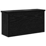 Appendiabiti a muro con lo scaffale Rovere Nero 50 x 16 x 26 cm
