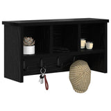 Appendiabiti a muro con lo scaffale Rovere Nero 50 x 16 x 26 cm