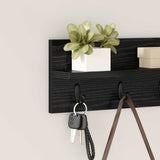 Appendiabiti a muro Rovere Nero 40 x 10,5 x 18 cm