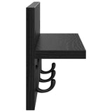 Appendiabiti a muro Rovere Nero 40 x 10,5 x 18 cm