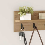 Appendiabiti a muro Rovere artigianale 40 x 10,5 x 18 cm