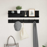 Appendiabiti a muro con lo scaffale Rovere Nero 90 x 15 x 36 cm
