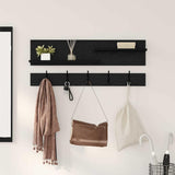Appendiabiti a muro con lo scaffale Rovere Nero 90 x 15 x 36 cm